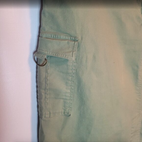 Sage Green Casual Cotton Canvas Cargo Skirt - Picture 3 of 13